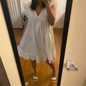 PETITE RUFFLE SMOCK DRESS
